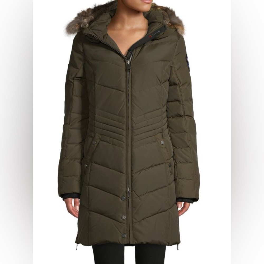Pajar Canada Quilted Down-Blend & Fox Fur-Trim Coat